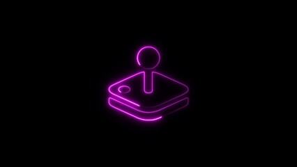 Neon image purple gaming joystick controller symbol with joystick controller technology entertainment abstract © Muhtasim