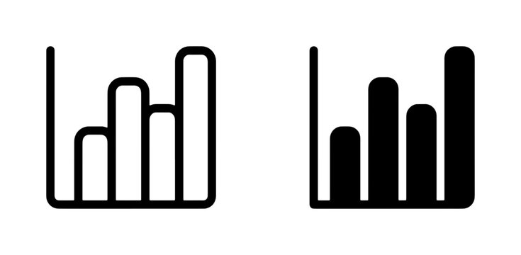 Bar Chart Icons, Data Visualization Graphics, Business Analytics Symbols, Growth Trend Illustrations