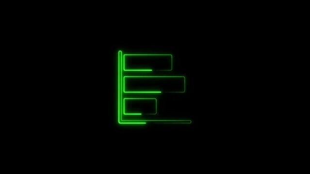Neon image business growth bar graph element with business statistics analysis financial technology marketing