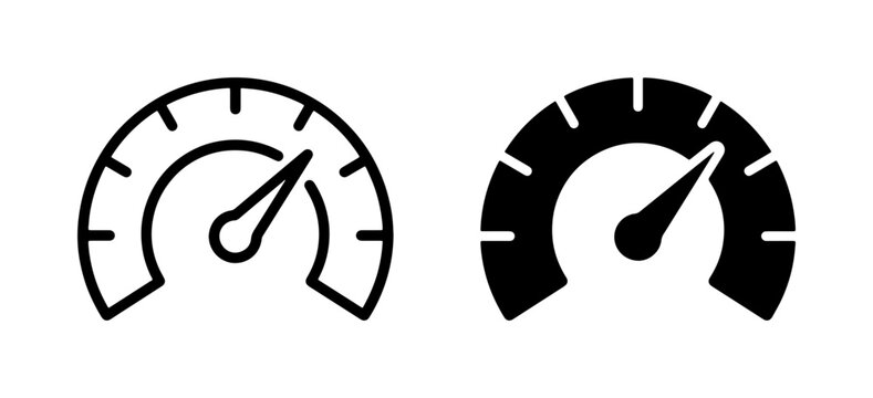 Speedometer Icons, Gauge Meter Symbols, Performance Measurement, Speed Indicator, Dial Gauge, Vector Graphics