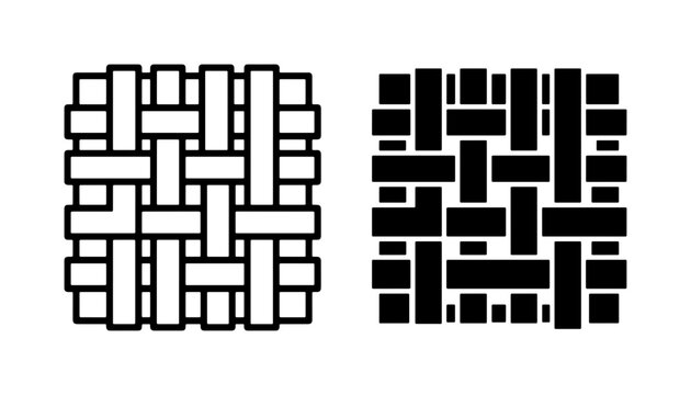Woven Texture Icons, Textile Pattern Graphics, Fabric Weave Vector Art, Seamless Material Designs