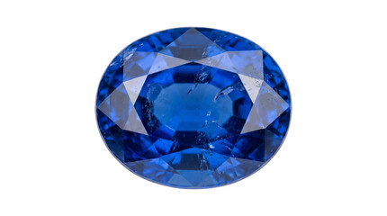 Shiny blue sapphire gemstone with elegant facet cuts and natural inclusions for luxury jewelry concepts.