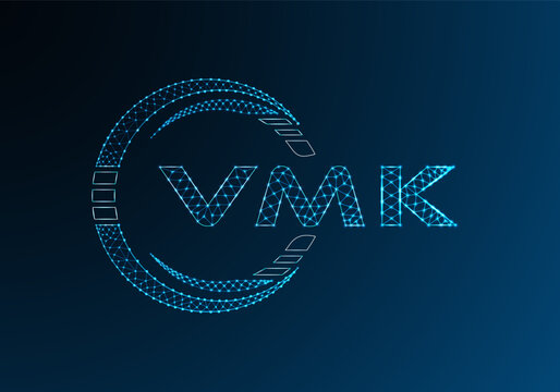 VMK low poly letter logo vector design. VMK lower poly logo design. Low poly logo.