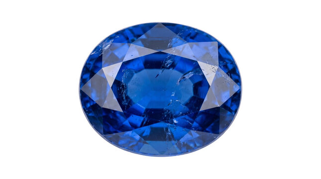 Shiny blue sapphire gemstone with elegant facet cuts and natural inclusions for luxury jewelry concepts.