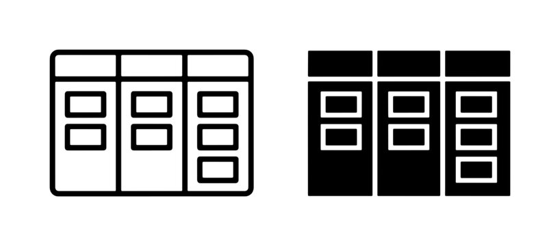 Kanban Board Icons, Scrum Task Management System, Project Planning Workflow Visuals