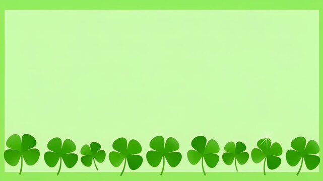 Vibrant Green Background with Shamrocks for St. Patricks Day