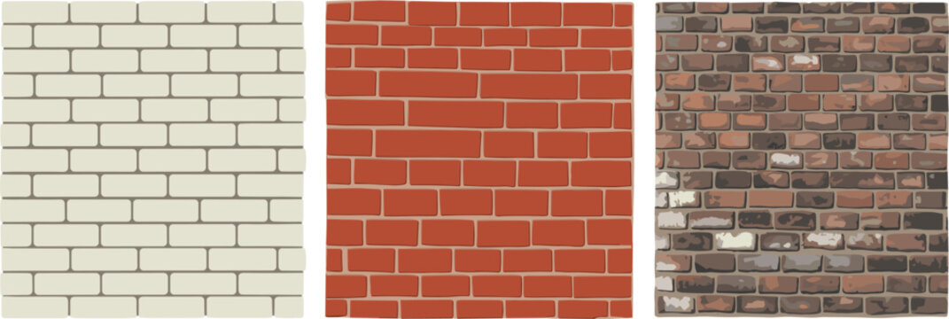 Brick Wall Texture Collection Featuring White Red and Weathered Masonry Background Patterns