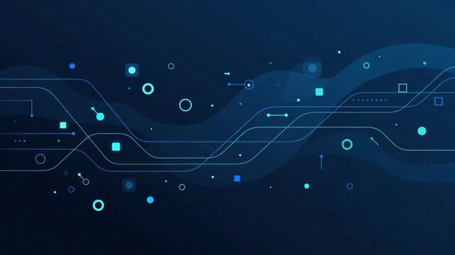 Abstract Digital Technology Background with Blue Lines and Shapes