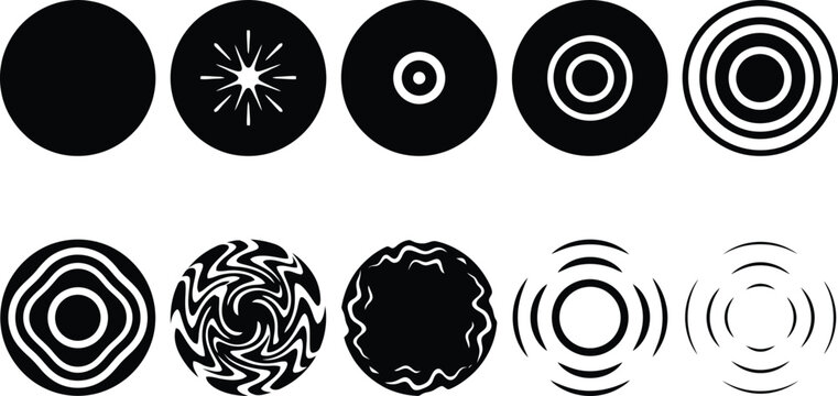 Collection of Abstract Circular Graphic Elements and Patterns circle