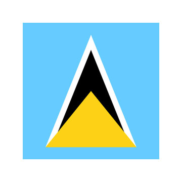 Saint Lucia Square Flag Icon High Quality National Flag Isolated on Transparent Background
