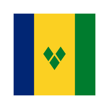 Saint Vincent And Grenadines Square Flag Icon High Quality National Flag Isolated on Transparent Background