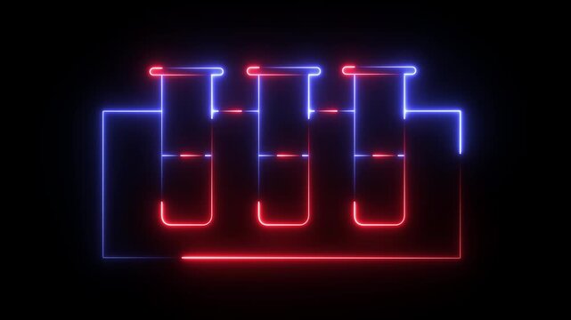 A neon-style graphic of laboratory test tubes, commonly used as a "test icon" or "laboratory logo".