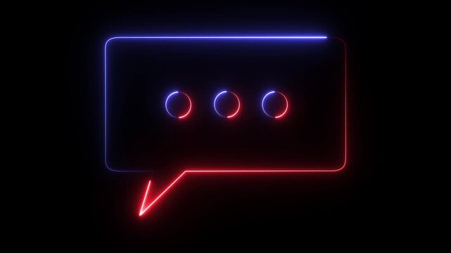 A digital graphic for a neon-style chat bubble interface, commonly found on stock image websites.