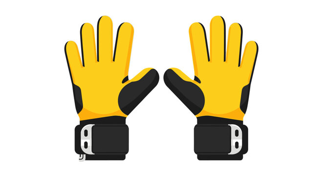 Yellow sports gloves, athletic gloves, protective gear, hand protection isolated on White Background