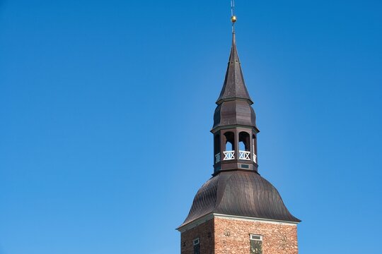 Historic St Simons Church Baroque tower steeple in Valmiera Latvia