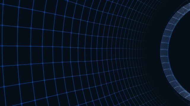 Blue grid ring abstract background for UI UX design, seamless loop