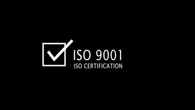 I S O 9001 Certification on Black Background Management System Symbol ISO 9001 ISO certification control