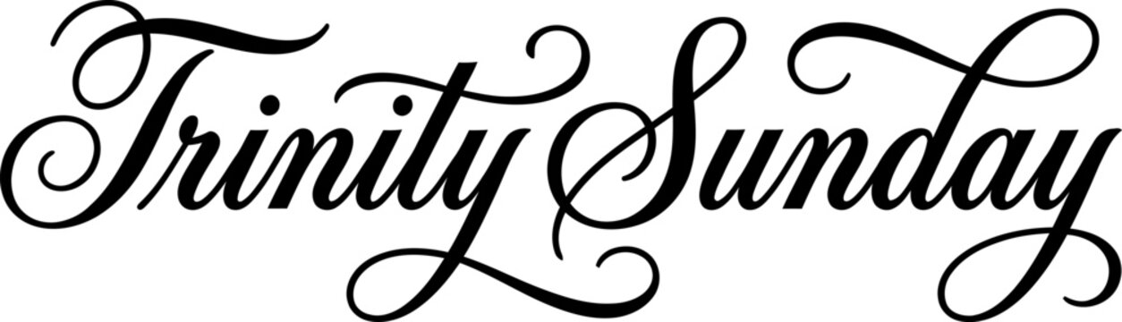 Trinity sunday calligraphy decorative script text