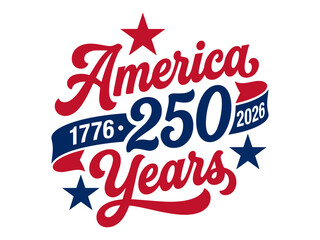 250 Years of America Modern Typography Vector Design © Green Graphics