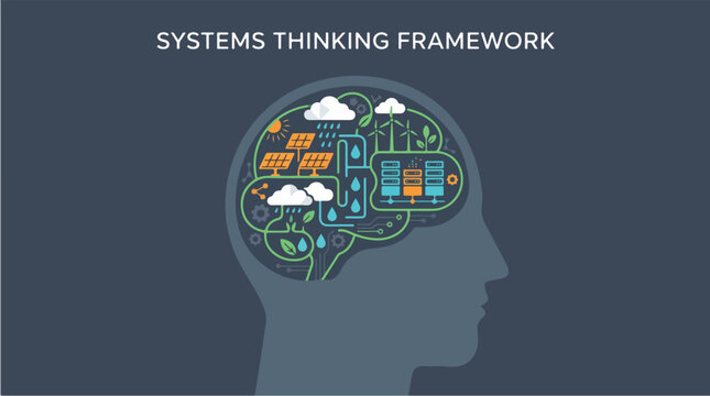 Systems Thinking Framework Business Illustration