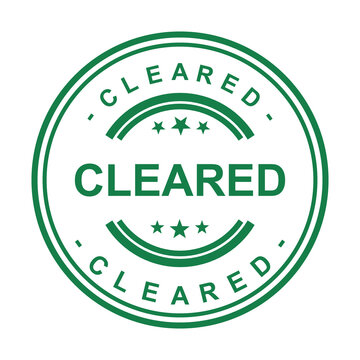 Green checked stamp with cleared approval text