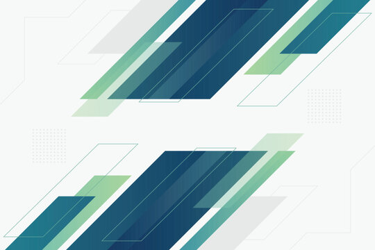 Modern Abstract Geometric Background with Slanted Blue-Green Shapes and Gradient Stripes