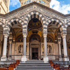 Obraz premium A grand ornate building with arches and columns