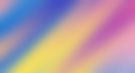 Obraz premium Soft colorful abstract light background with gradient blue pink and yellow shades Grainy Noise Texture Design for Retro Poster Header and Web Backdrop
