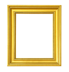 Fototapeta premium Golden ornate picture frame with transparent background