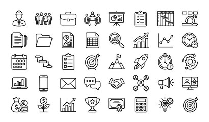 Untitled design - 2 Business and Office Outline Vector Icons Pack for Productivity and Corporate Projects © Tahminaakter