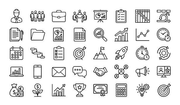 Untitled design - 2 Business and Office Outline Vector Icons Pack for Productivity and Corporate Projects
