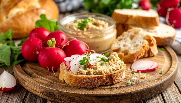 Obatzda mit Brot und Radieschen