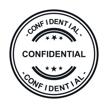 Confidential stamp with dotted border isolated on transparent background