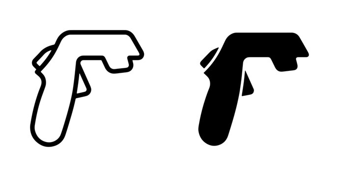 Barcode Scanner Icons, Retail POS Equipment, Inventory Management Tools, Black and White Vector Graphics for Commerce