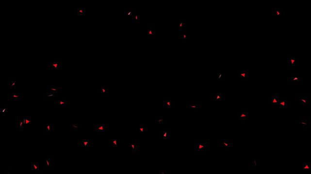 Scattered Red Triangles On Black Background confetti