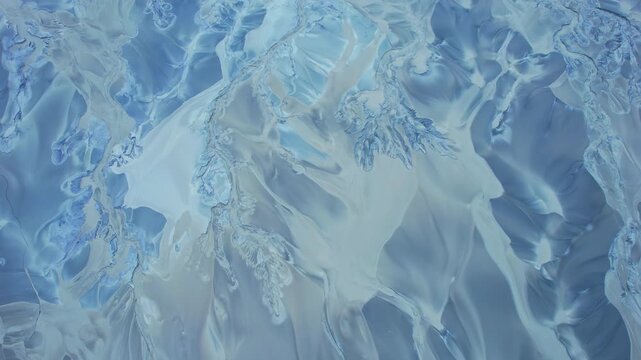 Surreal landscape of acid mine drainage waters from critical rare earth minerals excavate mine aerial view. Development operation for for Artificial intelligence AI technology, weapons and EV.