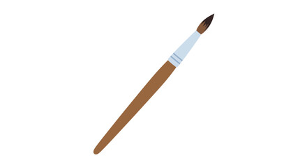 Fototapeta premium Paintbrush with brown handle and white ferrule, artistic tool