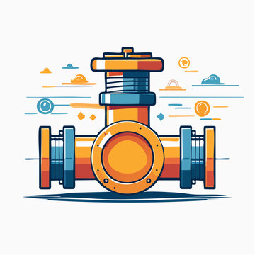 Industrial Pipe Fitting Illustration
