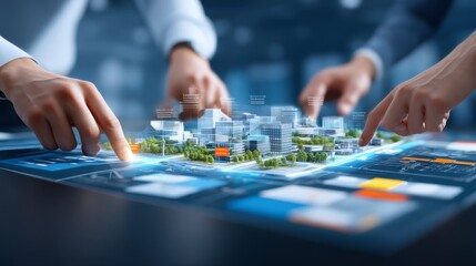Fototapeta premium Detailed View of Campus Master Plan with Building Zones and Features