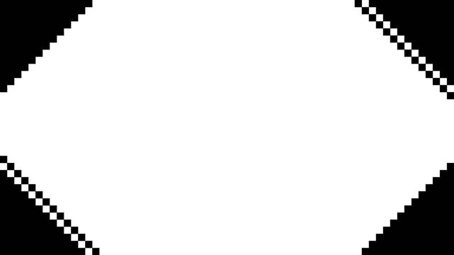 16-Bit Pixel Art Diamond Transition Animation, Retro RPG Alpha Luma Matte Wipe to Black and White 4K Overlay