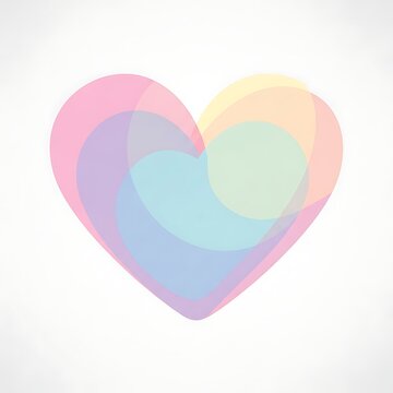 Abstract gradient heart shape with soft pastel colors.