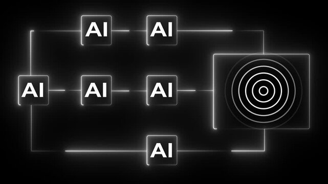 Multi function for Agentic AI technology motion background. Multi agent AI systems, Automate daily Tasks Smart AI solutions improve efficiency, Automate repetitive work.