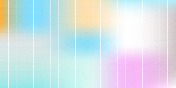 Blue pool tile mosaic pattern with water reflection and pastel gradient background