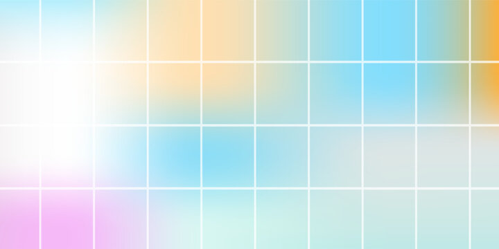 Blue pool tile mosaic pattern with water reflection and pastel gradient background