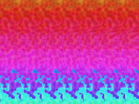 Abstract heart stereogram with vibrant colors in wavy pattern  