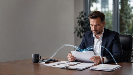 Obraz premium Executive leader using AI workflow clarity