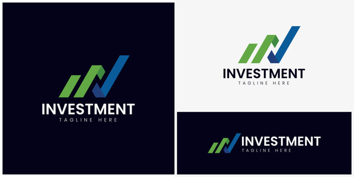 Financial Growth Investment Bar Chart Logo Template