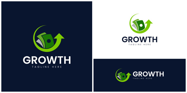 Circular Money Arrow Growth Logo Template