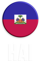 Obraz premium Circular haiti national flag emblem symbol icons for national identity and pride, suitable for patriotic designs, branding, educational materials, and cultural projects.