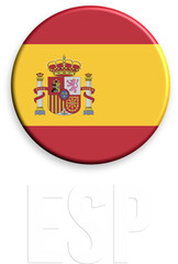 Fototapeta premium Spain flag emblem icon in bright red and yellow colors, ideal for projects related to spanish culture, tourism, sports, or national pride.